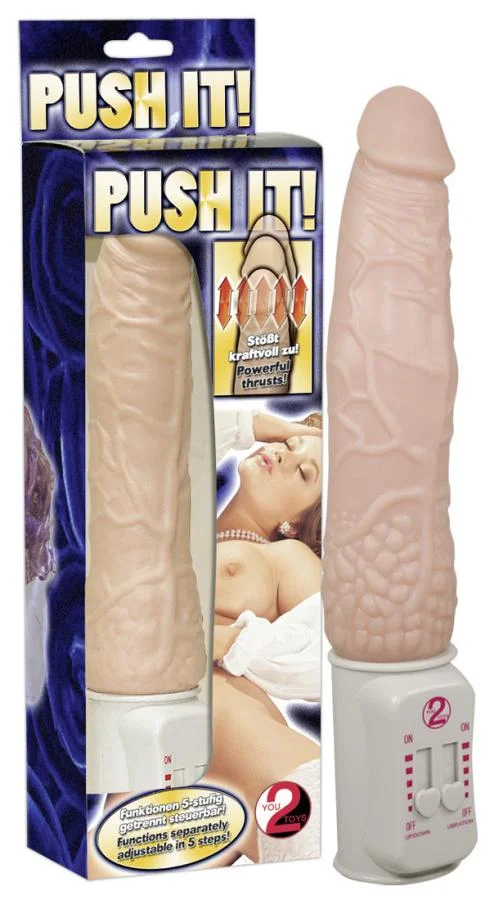 Vibrator Realistic Push It, Bej, 27.5 Cm