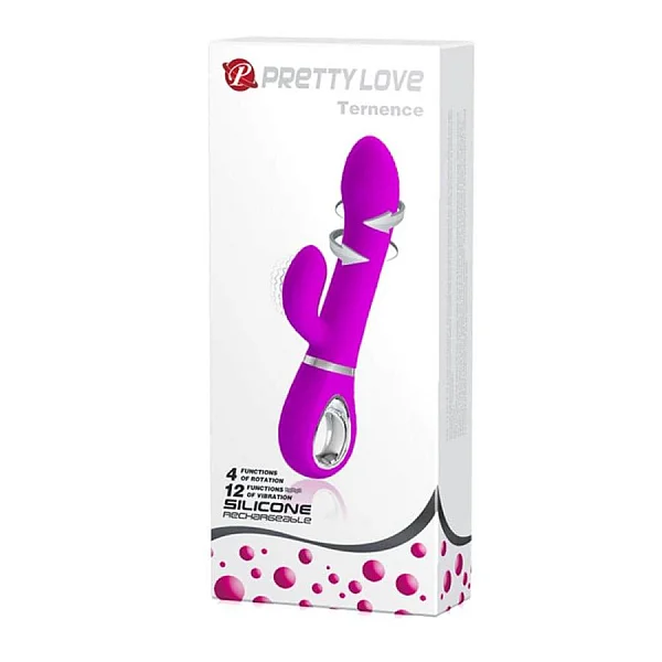 Vibrator Rabbit Cu Rotatii Ternence, Violet, 19 Cm