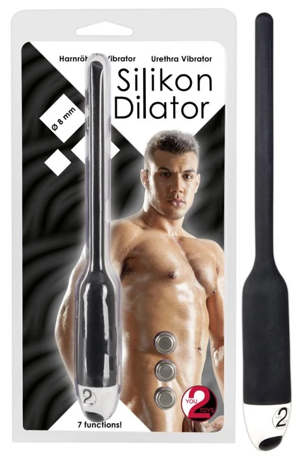 Dilatator Cu Vibratii / Vibrator Pentru Stimulare Uretrala (barbati), Negru, 19 Cm