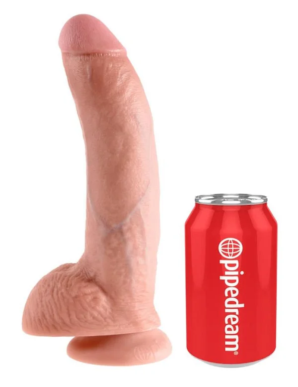 Dildo Clasic Cu Ventuza King Cock, Natural, 22.5 Cm