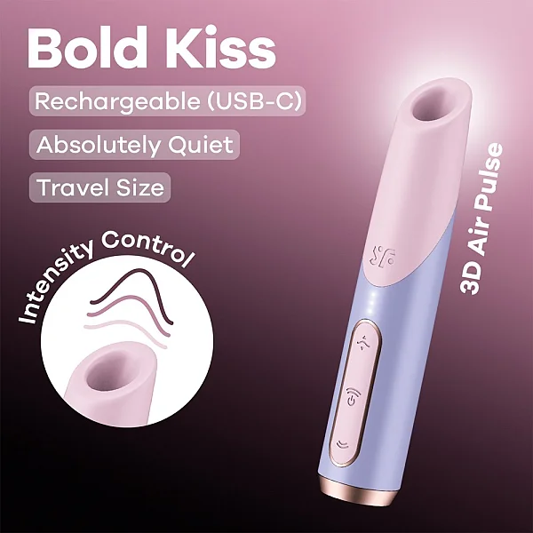 Stimulator Clitoridian Cu Air Pulse Bold Kiss, Roz