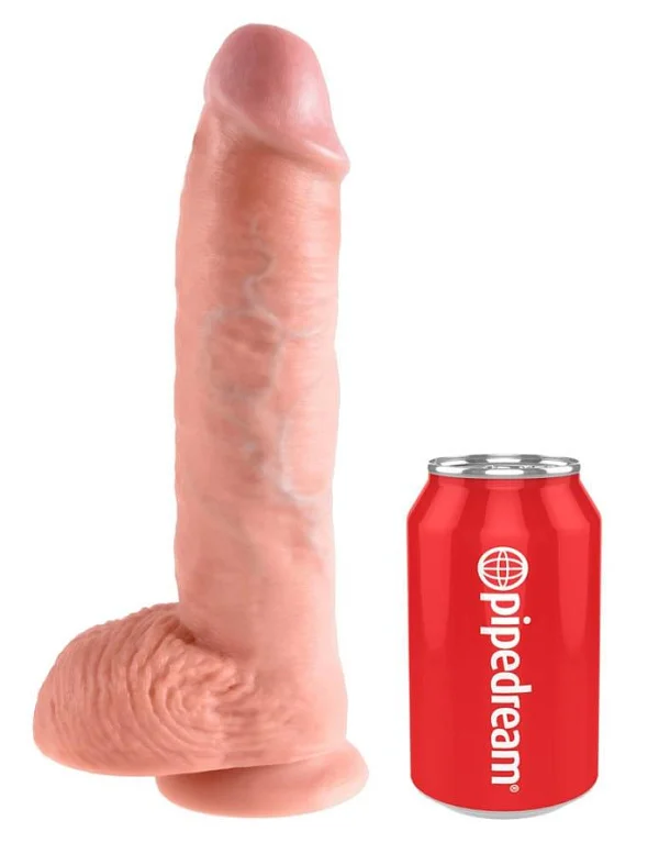 Dildo Realistic Cu Testicule King Cock, Natural, 25 Cm