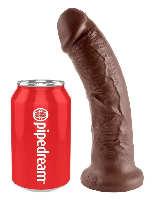 Dildo Clasic Cu Ventuza King Cock, Brun, 20 Cm