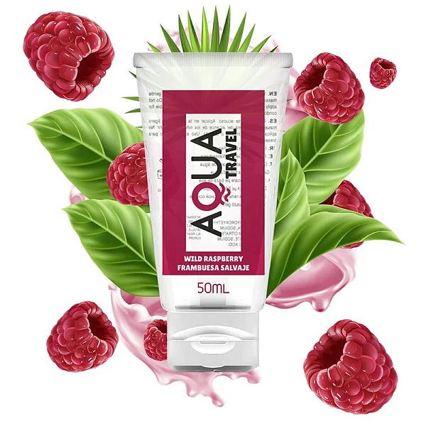Lubrifiant Pe Baza De Apa Aqua Travel Cu Aroma De Zmeura 50 Ml
