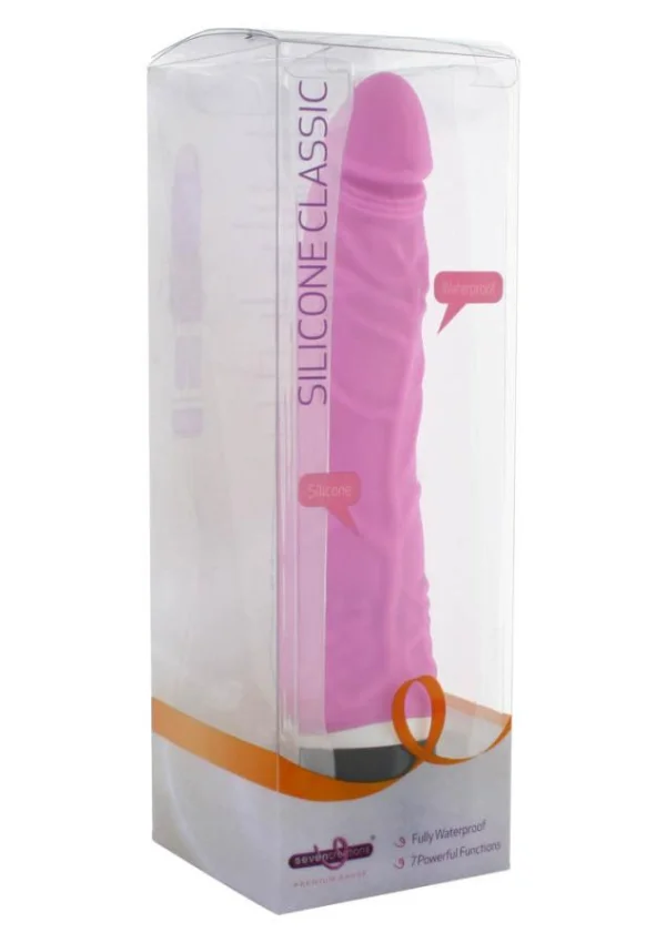 Vibrator Realistic Silicone Classic, Roz, 21 Cm