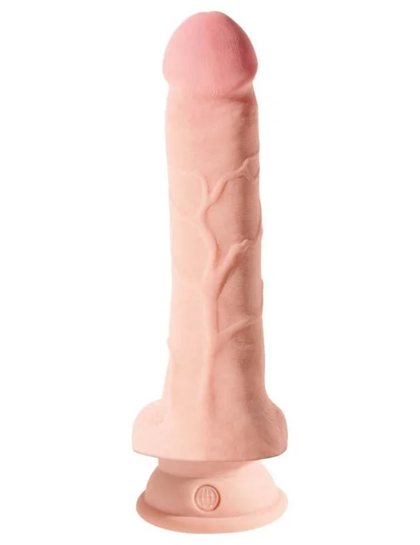 Dildo Clasic Cu Testicule King Cock Plus Triple Density, Natural, 20 Cm