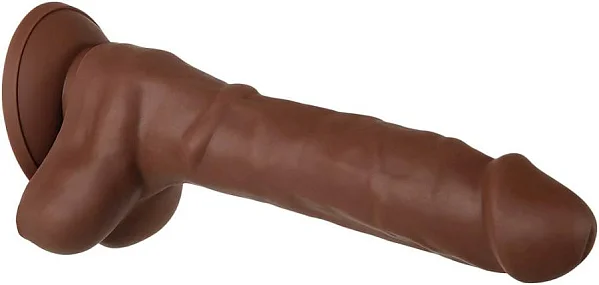 Dildo Clasic Real Supple Silicone Poseable, Brun, 21 Cm