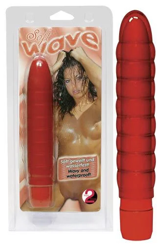 Vibrator Soft Wave, Rosu, 18.5 Cm