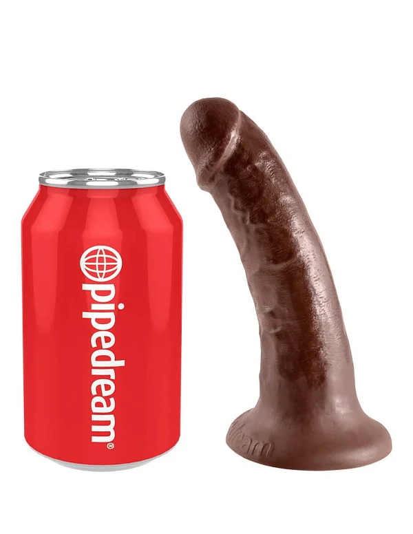 Dildo Realistic Cu Ventuza King Cock, Brun, 15 Cm