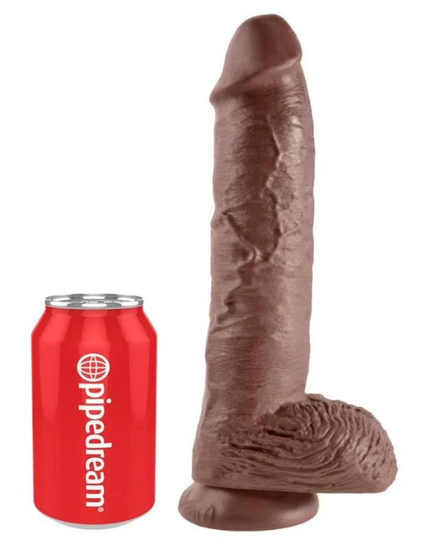 Dildo Clasic Cu Ventuza King Cock, Bronz, 25.4 Cm
