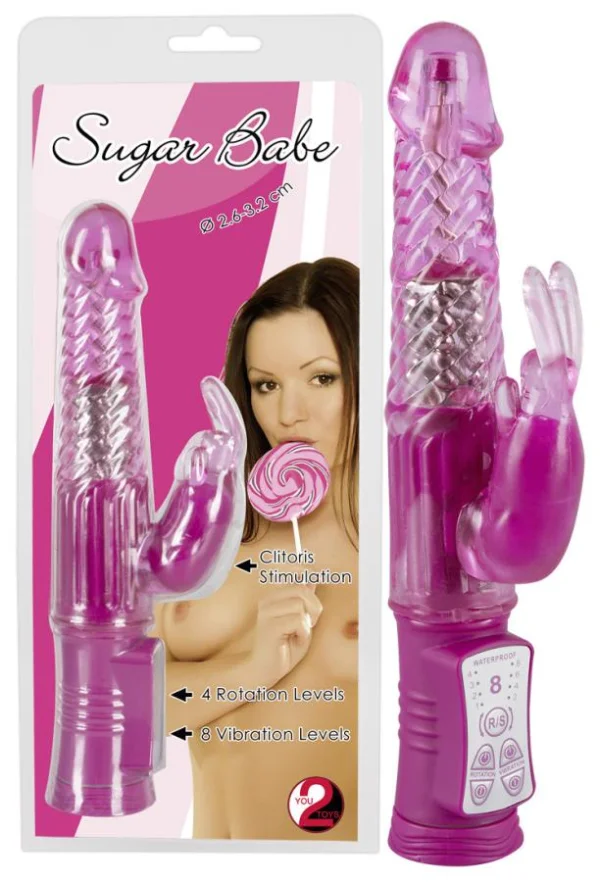 Vibrator Rabbit Sugar Babe, Roz, 22 Cm