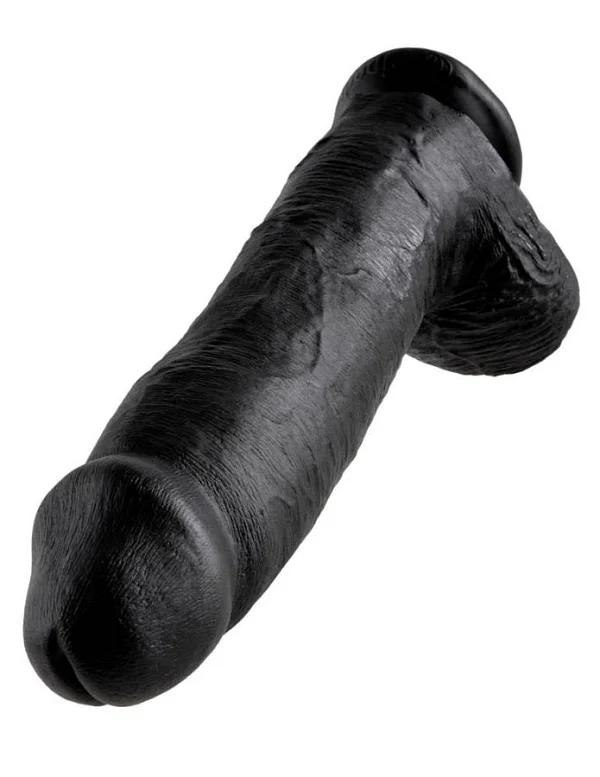 Dildo Realistic Cu Testicule King Cock, Negru, 30 Cm