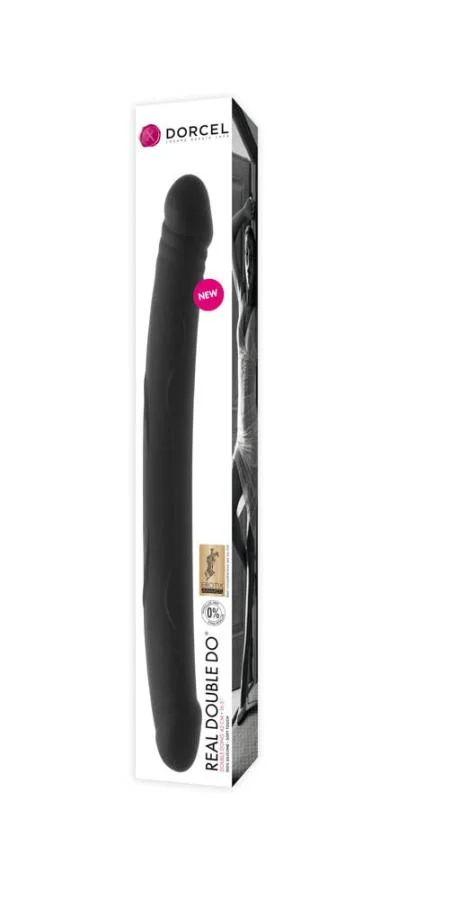 Dildo Dublu Real Double Do, Negru, 42 Cm