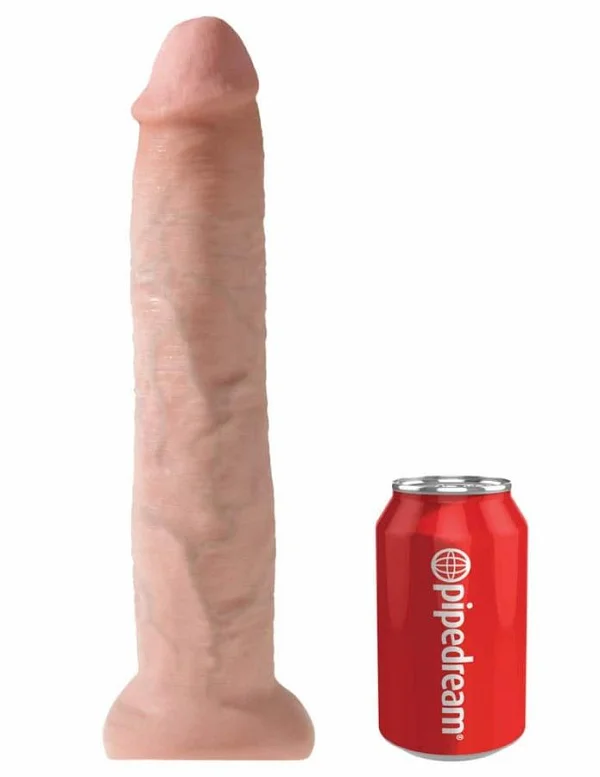 Dildo Clasic Cu Ventuza King Cock, Natural, 33 Cm