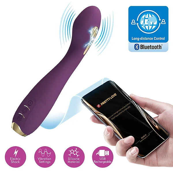 Vibrator Punctul G Cu Electro-stimulare Hector, Violet, 19.5 Cm