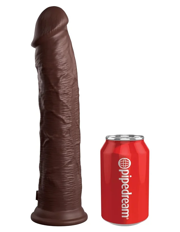 Dildo Clasic Cu Ventuza Dual Density Silicone Cock, Brun, 28 Cm