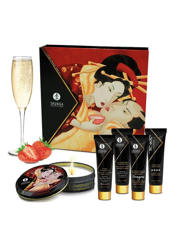 Set Cadou Stimulente Erotice Shunga Geishas Secret - Strawberry Wine