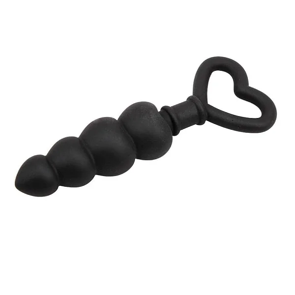 Dop Anal Beaded Luv Probe, Negru, 15.5 Cm