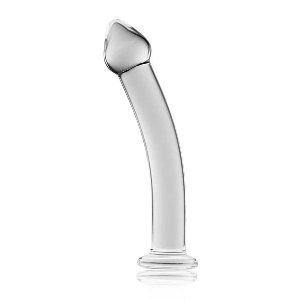 Dildo Din Sticla Glass Romance, Transparent, 19 Cm