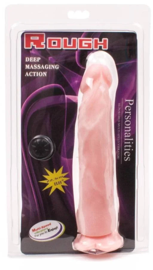 Vibrator Cu Ventuza Rough Personalities, Natural, 22 Cm
