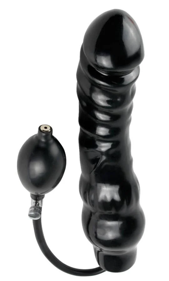 Dildo Gonfabil Ass Blaster, Negru, 25 Cm