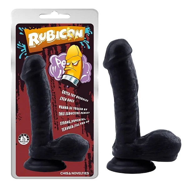 Dildo Clasic Rubicon, Negru, 19 Cm