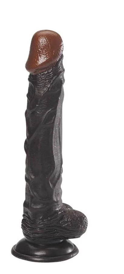 Dildo Realistic Mighty Pounder, Negru, 24 Cm