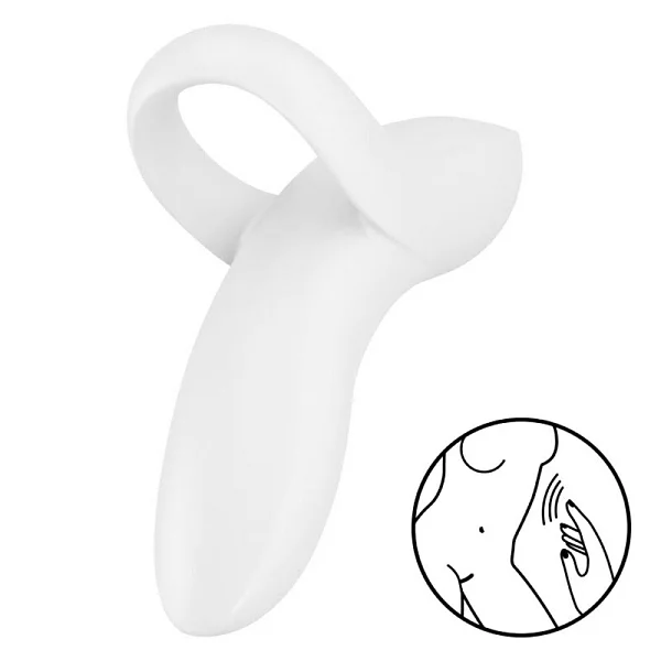 Vibrator Cu Suport Deget Bold Lover Satisfyer Alb