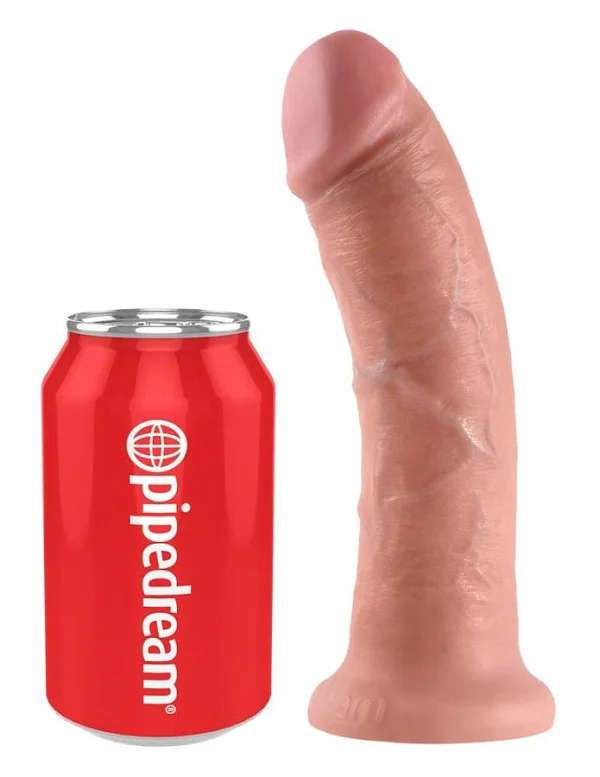 Dildo Realistic Cu Ventuza King Cock, Natural, 20 Cm