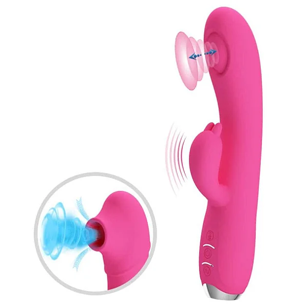 Vibrator Special Cu Suctiune Regina, Roz, 20 Cm