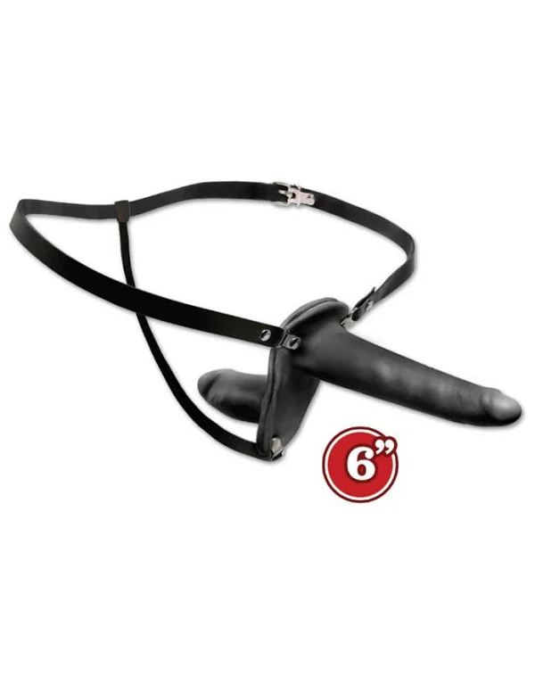 Strap-on Dublu Penetrix, Negru, 15 Cm
