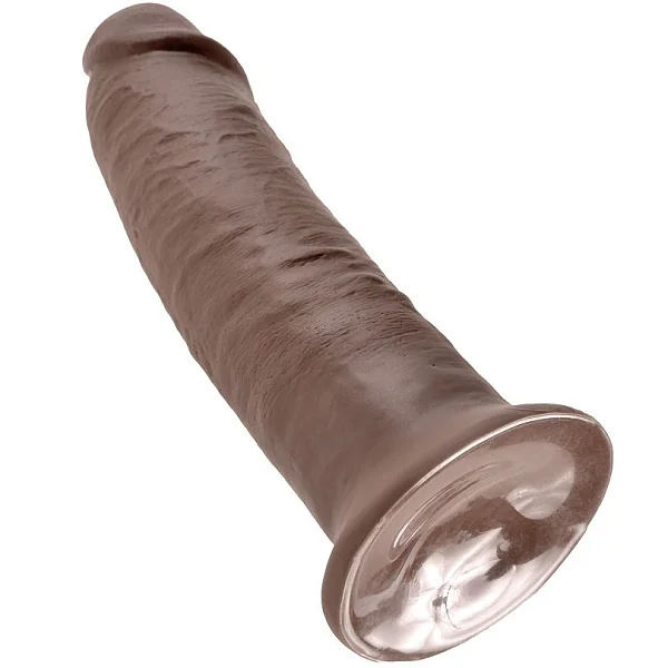 Dildo Clasic Cu Ventuza King Cock, Brun, 25 Cm