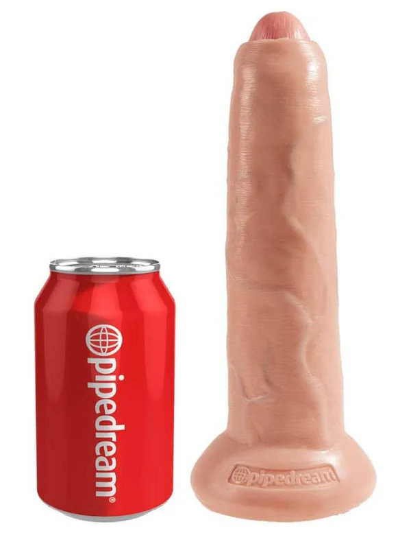 Dildo Clasic Cu Ventuza King Cock Necircumcis, Natural, 22.8 Cm