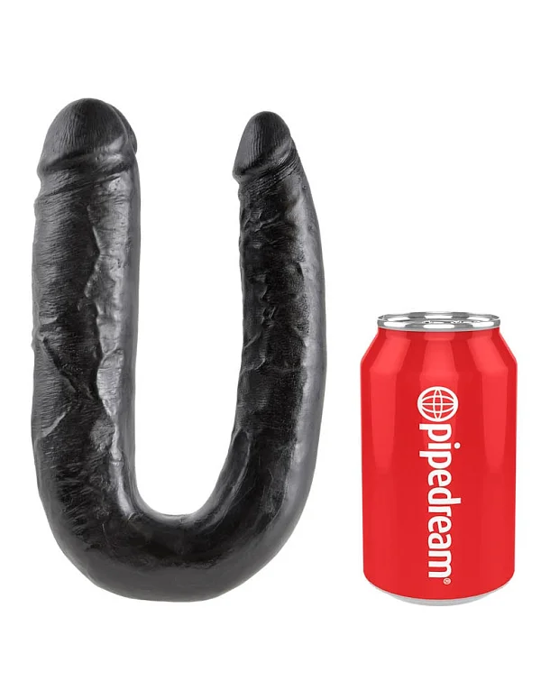 Dildo Dublu King Cock, Negru, Large
