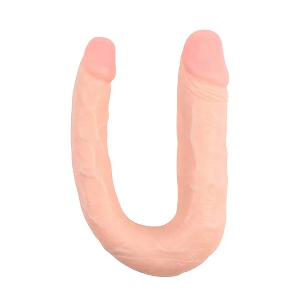 Dildo Clasic Dublu Her-her Overlap 03, Natural, 38 Cm