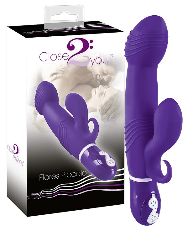 Vibrator Rabbit Flores Piccolo, Mov, 17.5 Cm