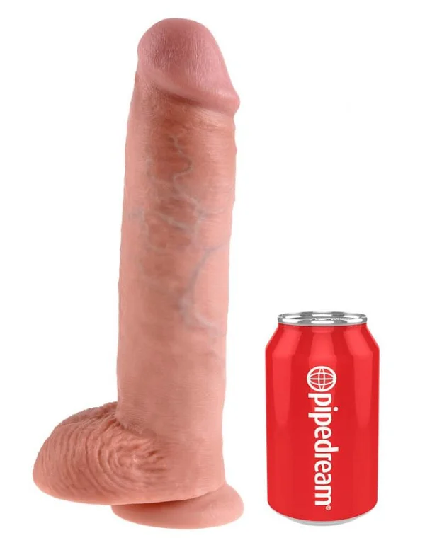 Dildo Clasic Cu Ventuza King Cock, Natural, 28 Cm