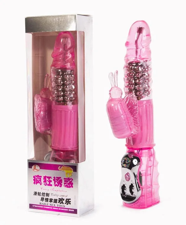 Vibrator Rabbit Multi Speed, Roz, 25.5 Cm