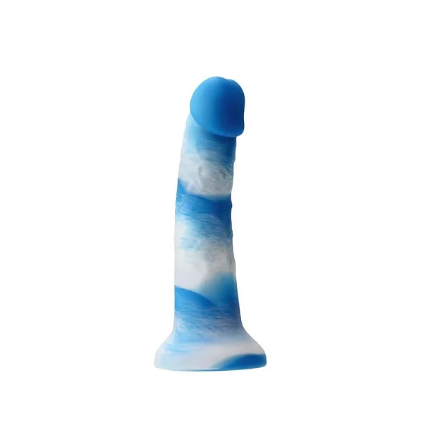 Dildo Clasic Colours Pleasures Yum Yum, Albastru, 15 Cm