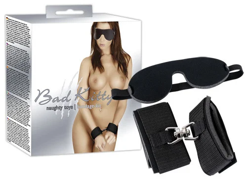 Bad Kitty Wristcuffs Eyemask Ajustabil