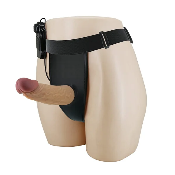Strap-on Cu Vibratii Draven, Brun, 17.5 Cm