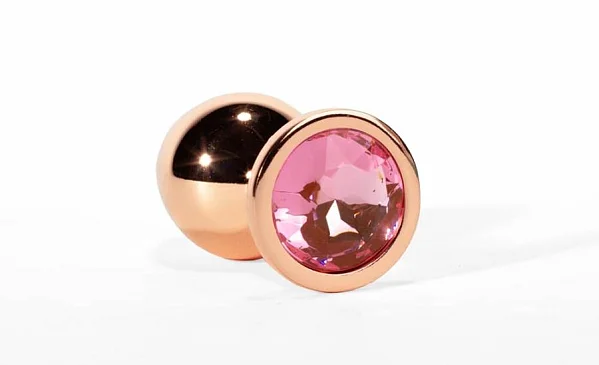 Dop Anal Cu Bijuterie Secret Shade Metal M, Auriu + Roz, 8 Cm