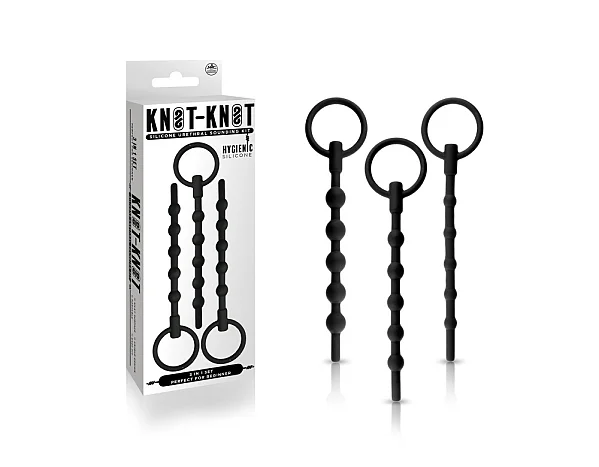 Set Dilatatoare Uretrale Knot-knot 3-in-1 Beaded Sounding Set, Negru