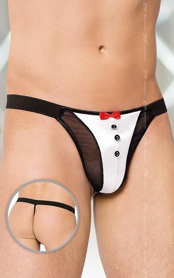 Chiloti Fantezie String Ospatar, Negru, S/l