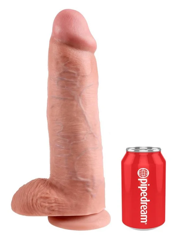 Dildo Clasic Cu Testicule King Cock, Natural, 30 Cm