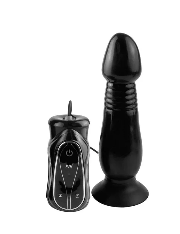 Dop Anal Cu Vibratii Ass Thruster, Negru, 14 Cm