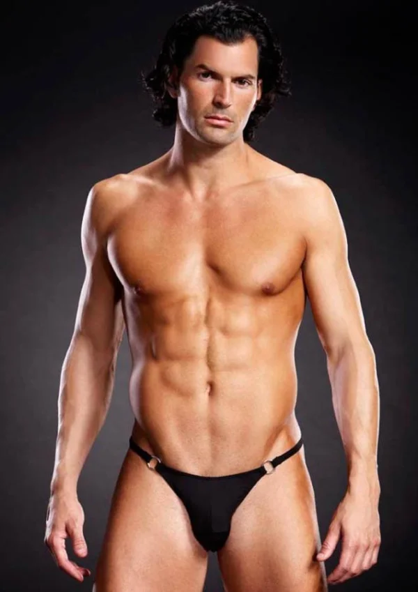 Microf. Thong W. Metal Rings Bl. L/xl L/xl