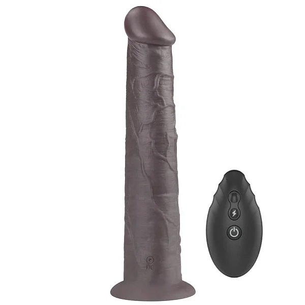 Vibrator Cu Rotatii Dual Layered Silicone Rotator, Brun, 25 Cm