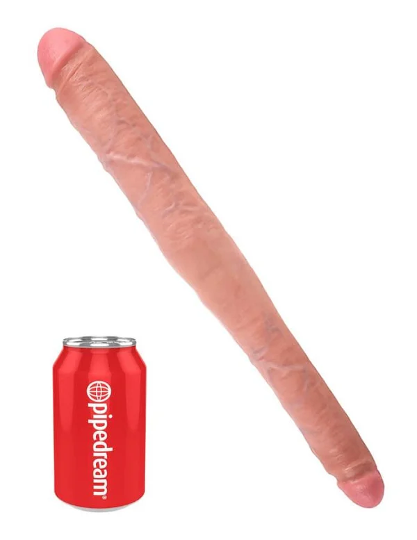 Dildo Dublu King Cock, Natural, 40,5 Cm