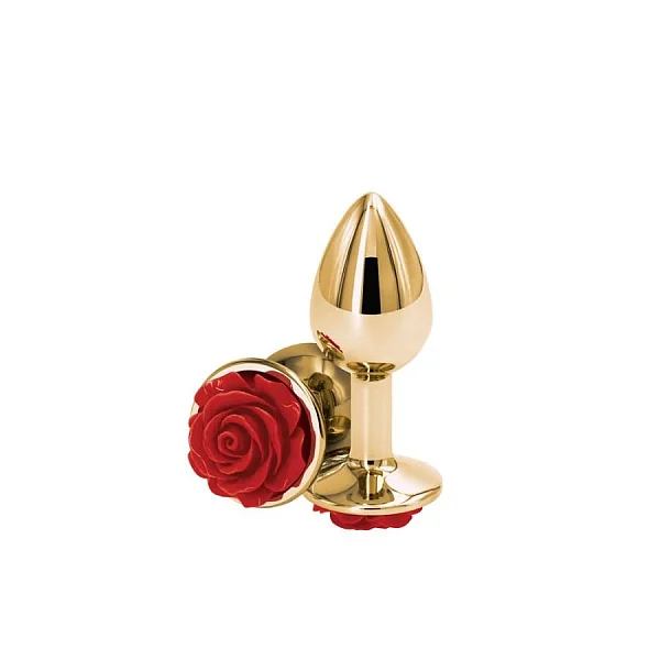 Dop Anal Rear Assets Rose, Auriu+rosu, Small, 7.5 Cm